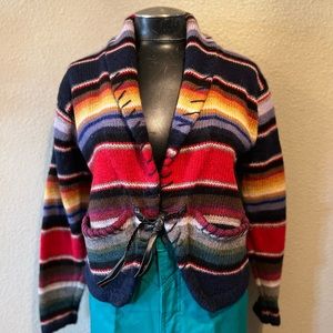 VINTAGE STRIPED WOOL CARDIGAN SWEATER